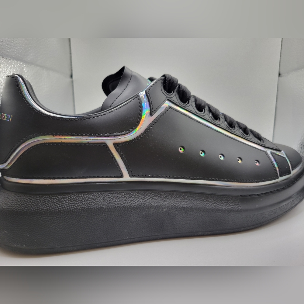Alexander McQueen 'Larry' iridescent leather trim